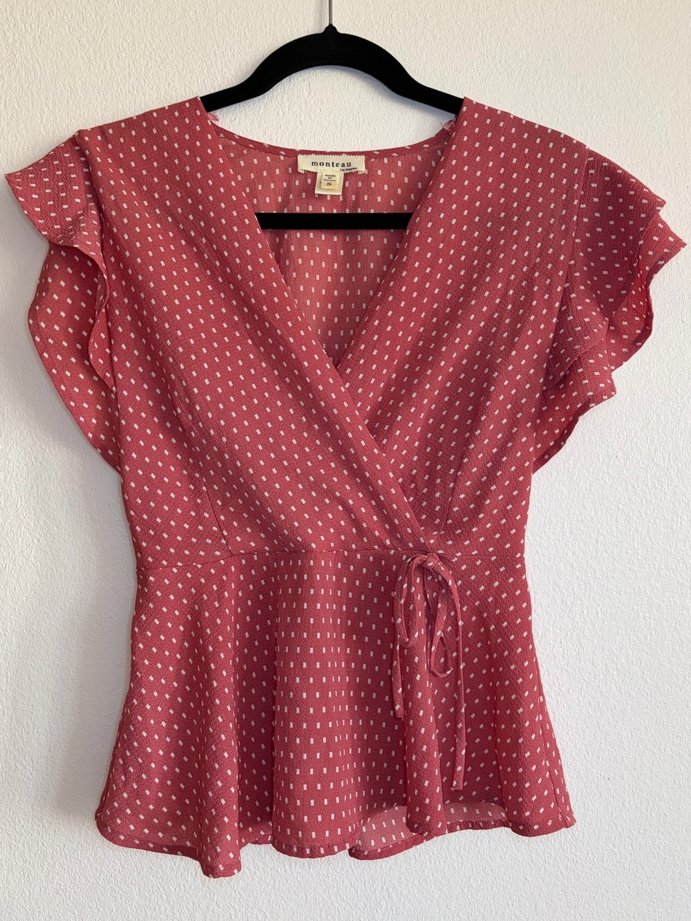 Rose Pink Wrap Top - Small